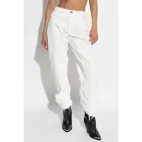 Blugi Jil Sander Dama - Blugi Jil Sander White Jeans With Logo Patch On The Rear And Fringed Hem In Denim Woman WHITE Femei (BM 17269359) - B-mall.ro