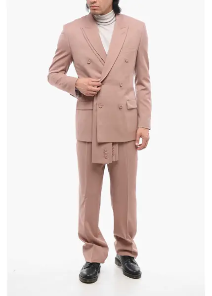 Sacouri Dior Double-Breasted Blazer With Layered Lapel Pink Barbati (BM 17270293) 4