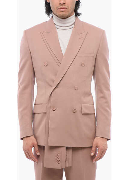 Sacouri Dior Double-Breasted Blazer With Layered Lapel Pink Barbati (BM 17270293) 1