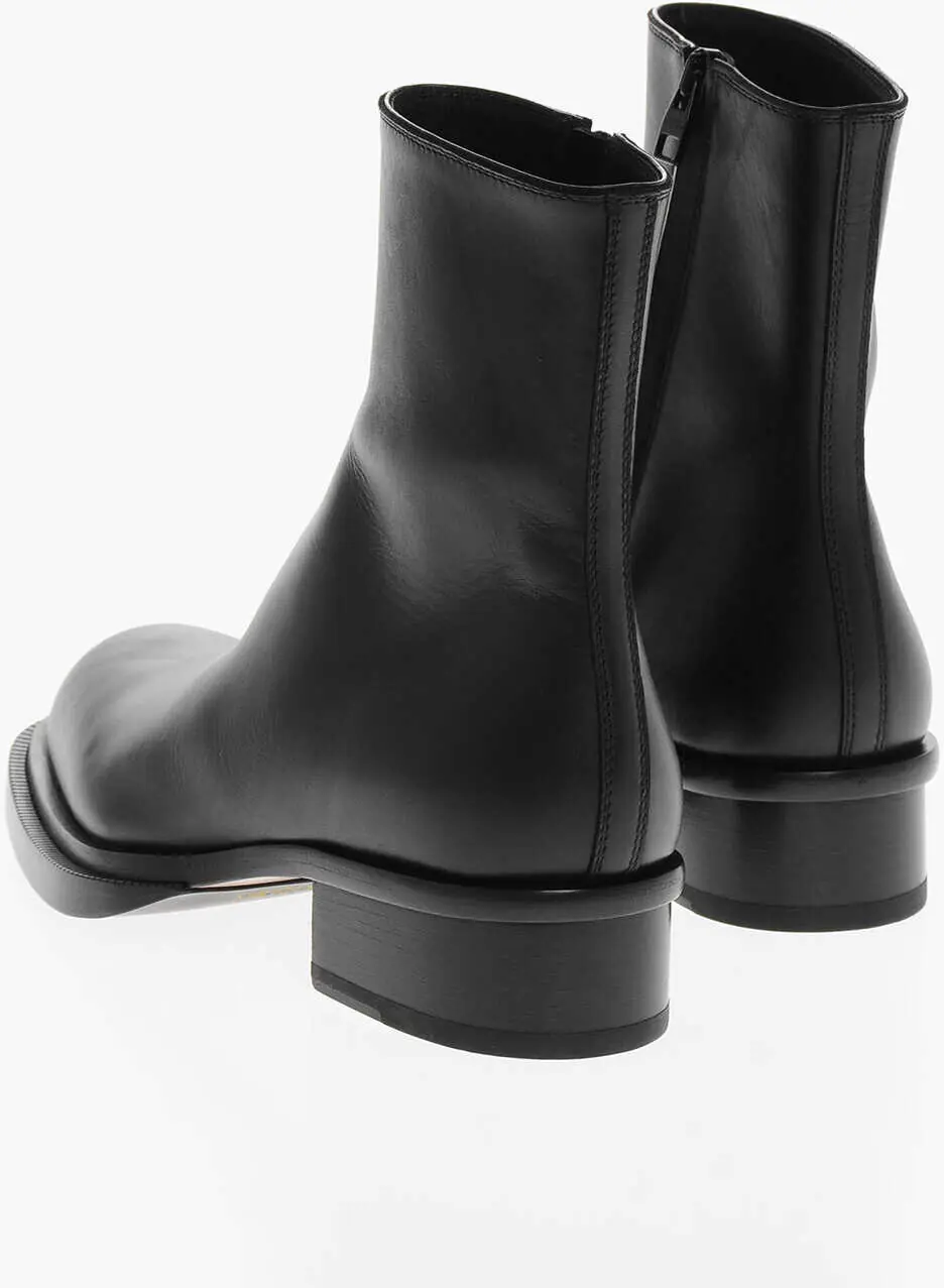 Ghete Alexander McQueen Leather Heeled Ankle Boots Black Barbati (BM 17270683) 2