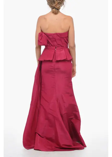 Rochii lungi Alexander McQueen Silk Peplum Evening Dress With Back Zip Pink Femei (BM 17276011) 2