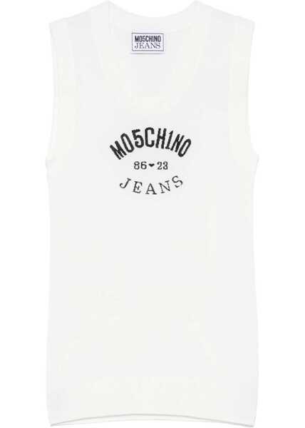 Bluze MOSCHINO JEANS Knit Top With Inlay Logo WHITE Femei (BM 17276047) 1