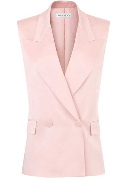 Veste casual Nina Ricci Double-Breasted Sleeveless Jacket PINK Femei (BM 17276167) 1