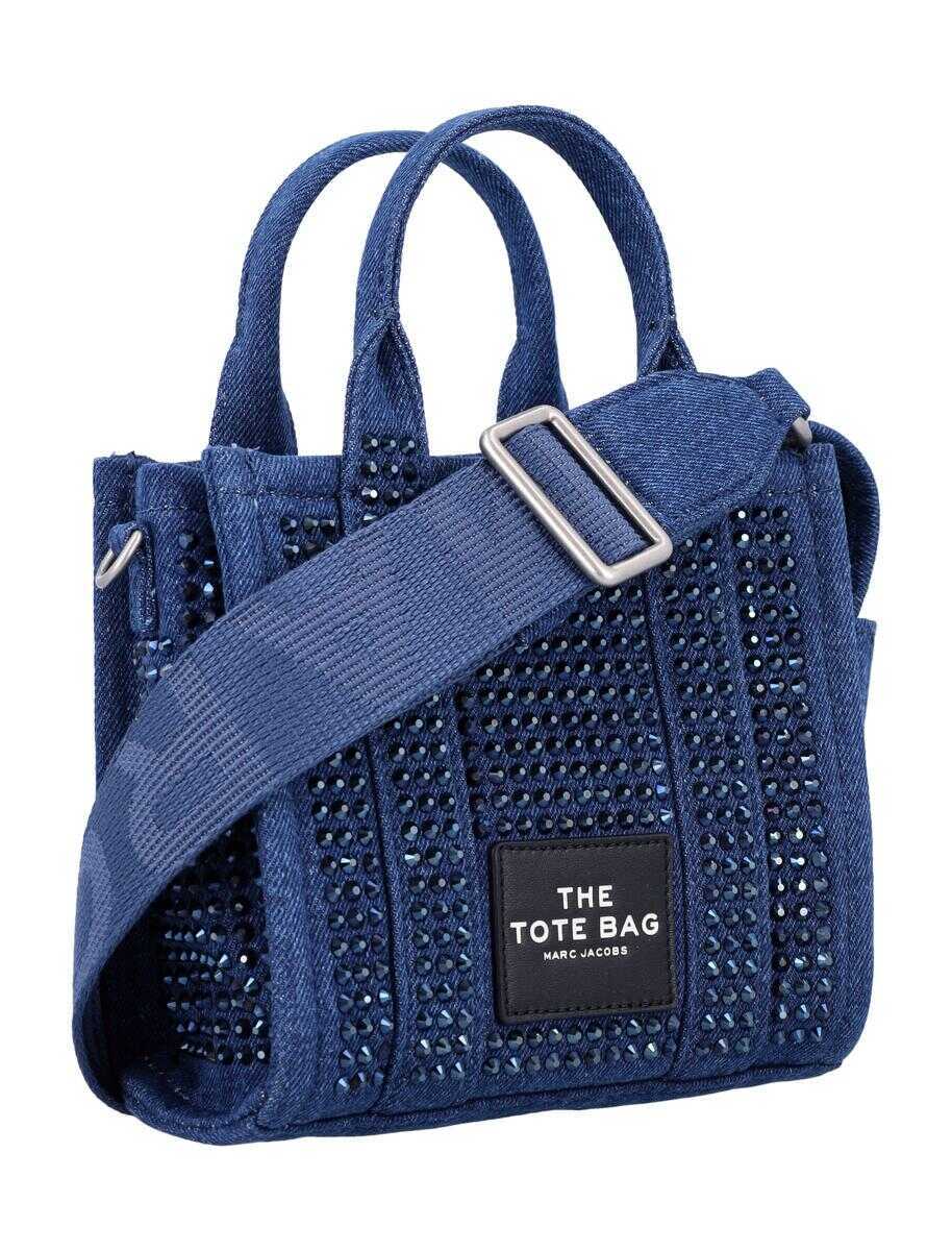 Genti de umar Marc Jacobs Marc Jacobs The Crystal Denim Crossbody Tote Bag DARK WASH BLUE Femei (BM 17279109) 2