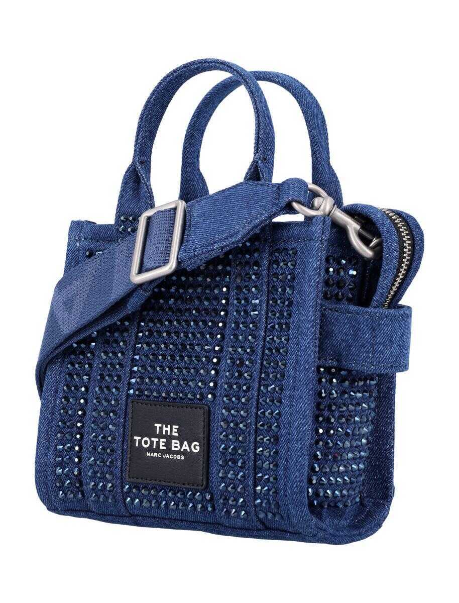 Genti de umar Marc Jacobs Marc Jacobs The Crystal Denim Crossbody Tote Bag DARK WASH BLUE Femei (BM 17279109) 3