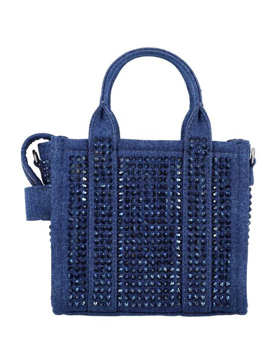 Genti de umar Marc Jacobs Marc Jacobs The Crystal Denim Crossbody Tote Bag DARK WASH BLUE Femei (BM 17279109) 4