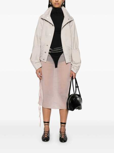Fuste LOW CLASSIC Low Classic See-Throught Button Loop Midi Skirt PINK Femei (BM 17279217) 2