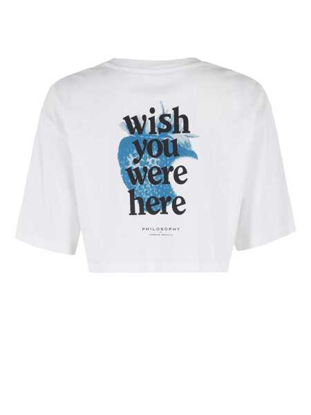 Tricouri Philosophy Philosophy Di Lorenzo Serafini Recycled Organic Jersey T-Shirt Clothing WHITE Femei (BM 17280939) 2
