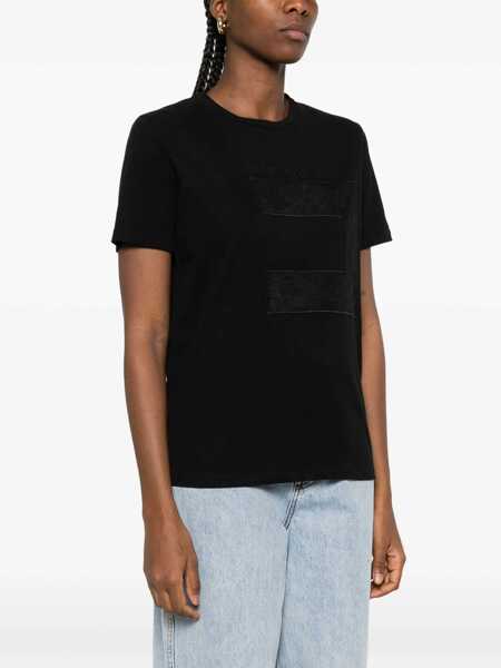 Tricouri Elisabetta Franchi Elisabetta Franchi Crew-Neck T-Shirt Black Femei (BM 17284473) 3