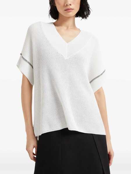 Pulovere Brunello Cucinelli Brunello Cucinelli Monile Sweater WHITE Femei (BM 17284731) 3