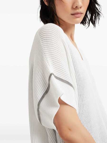 Pulovere Brunello Cucinelli Brunello Cucinelli Monile Sweater WHITE Femei (BM 17284731) 5