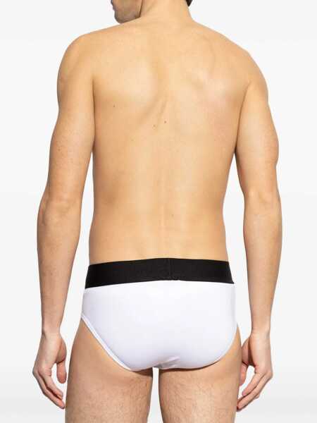 Chiloti Palm Angels Palm Angels Set Of Two Cotton Briefs With Logoed Elastic Band WHITE Barbati (BM 17285256) 3