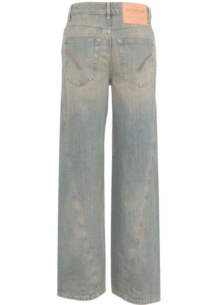 Blugi evazati Dondup Wide leg jeans Amber Blue Femei (BM 17286892) 3