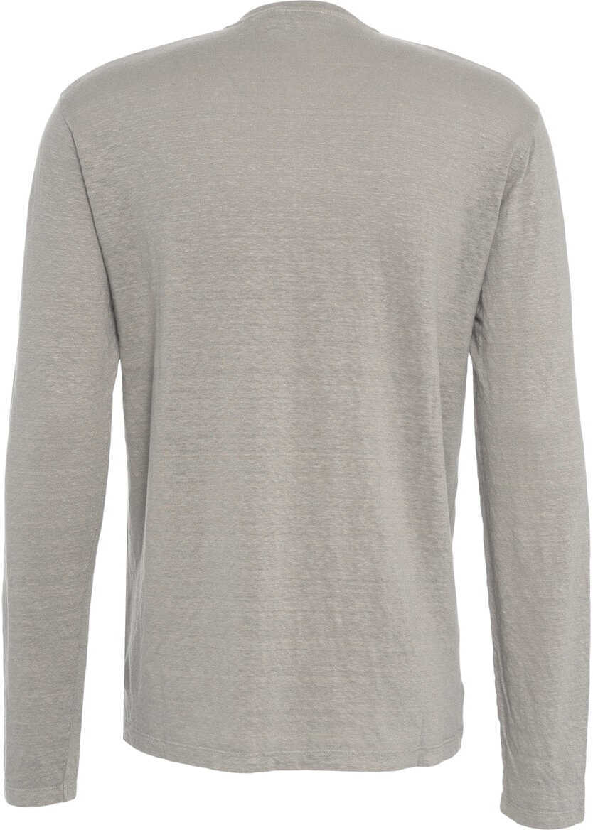 Tricouri Daniele Fiesoli Longsleeve shirt in linen Grey Barbati (BM 17286898) 3