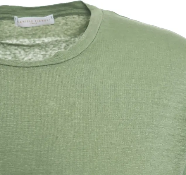 Tricouri Daniele Fiesoli Linen t-shirt Green Barbati (BM 17286901) 5
