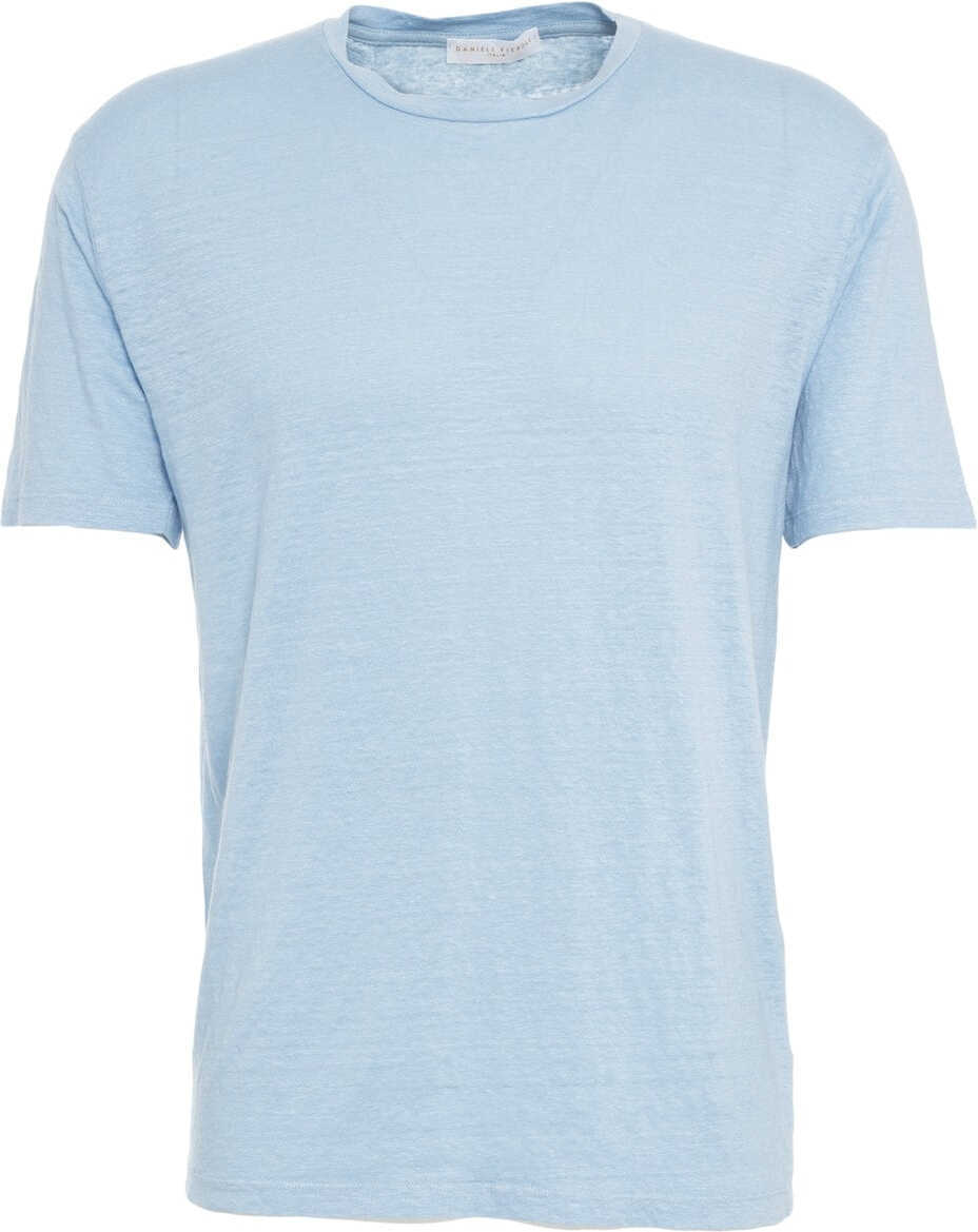 Tricouri Daniele Fiesoli Linen t-shirt Blue Barbati (BM 17286901) 2