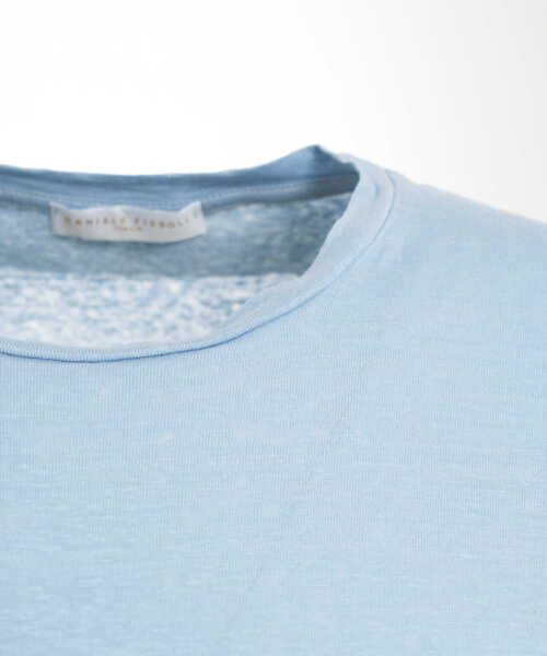Tricouri Daniele Fiesoli Linen t-shirt Blue Barbati (BM 17286901) 5