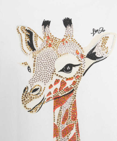 Tricouri Liu Jo T-shirt with print and rhinestones White Femei (BM 17287006) 5