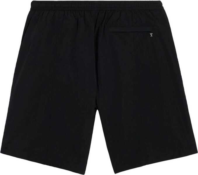 Sorturi de baie AMI ALEXANDRE MATTIUSSI Solid Color Nylon Swim Shorts Black Barbati (BM 17287111) 2