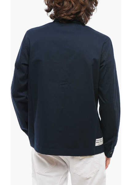 Camasi casual Department Five Cotton Twill Blend Color Overshirt With Snap Buttons Blue Barbati (BM 17287441) 2