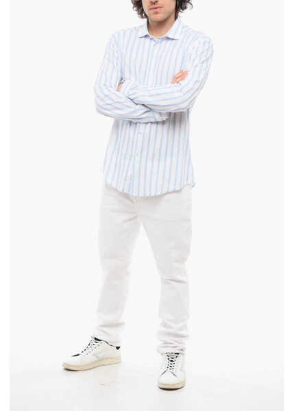 Camasi casual Brian Dales Two-Tone Striped Shirt With Spread Collar Blue Barbati (BM 17287453) 4