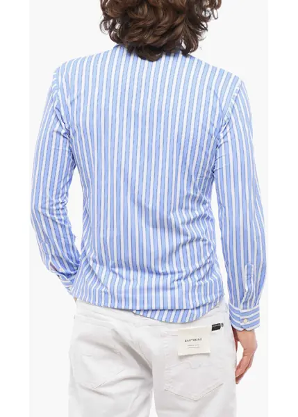 Camasi casual Brian Dales Striped Casual Shirt With Spread Collar Blue Barbati (BM 17287495) 2