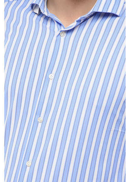 Camasi casual Brian Dales Striped Casual Shirt With Spread Collar Blue Barbati (BM 17287495) 3