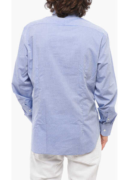 Camasi casual LABORATORIO DEL CARMINE Spread Collar Poplin Cotton Shirt Blue Barbati (BM 17287681) 2