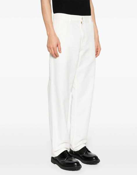 Pantaloni casual Carhartt Regular Waist Organic Cotton Single Knee Pants White Barbati (BM 17287696) 3