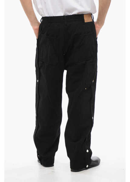 Pantaloni casual 1989 STUDIO Baggy Fit Casual Pants With Zip And Snap Buttons Ankle Black Barbati (BM 17287699) 2