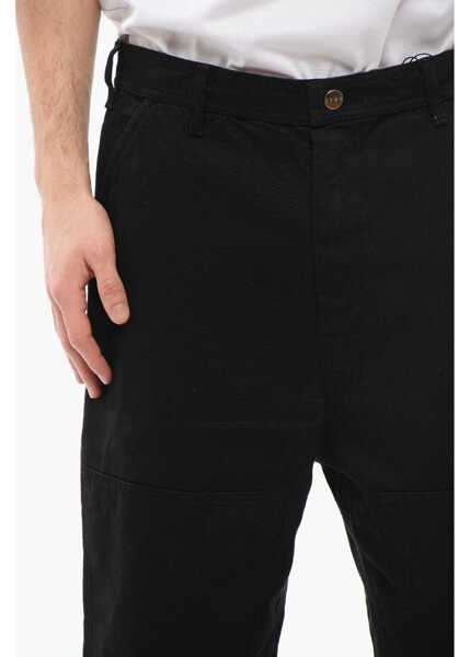 Pantaloni casual 1989 STUDIO Baggy Fit Casual Pants With Zip And Snap Buttons Ankle Black Barbati (BM 17287699) 4