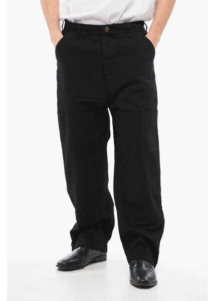 Pantaloni casual 1989 STUDIO Baggy Fit Casual Pants With Zip And Snap Buttons Ankle Black Barbati (BM 17287699) 1