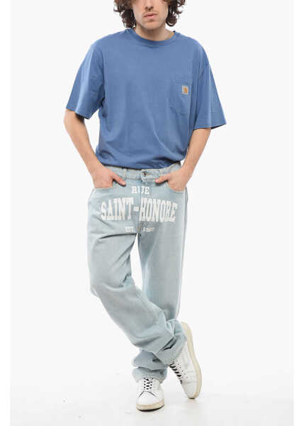 Blugi drepti 1989 STUDIO Straight Leg Saint Honore Jeans With Frontal Print 22Cm Blue Barbati (BM 17287702) 4