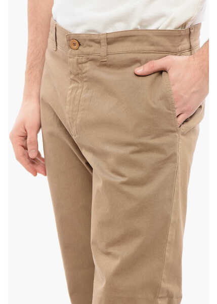 Pantaloni casual Department Five Straight Leg Stretch Cotton Fit Chino Pants Brown Barbati (BM 17287720) 3
