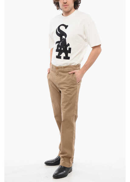 Pantaloni casual Department Five Straight Leg Stretch Cotton Fit Chino Pants Brown Barbati (BM 17287720) 4