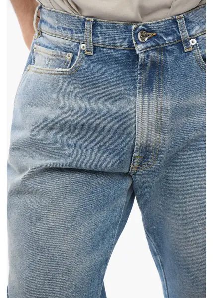 Blugi drepti 1989 STUDIO Straight Leg Moto Jeans With Leather Insert 22Cm Blue Barbati (BM 17287741) 4