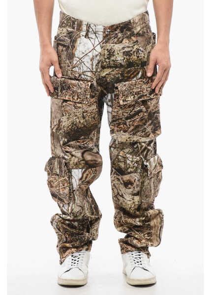 Blugi drepti 1989 STUDIO Patterned Cargo Jeans With Ankle Zip 20Cm Brown Barbati (BM 17287744) 1