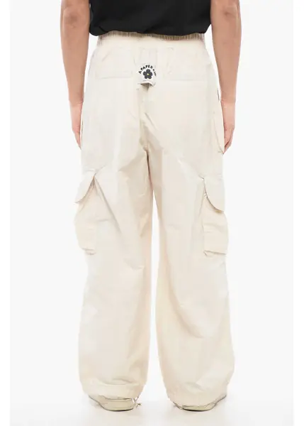 Pantaloni casual A PAPER KID Cotton And Nylon Cargo Pants With Logo Patch On The Back Beige Barbati (BM 17287747) 2