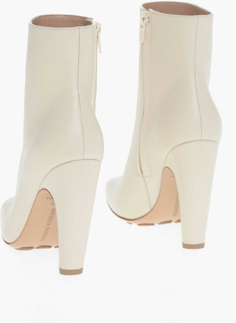 Botine Bottega Veneta Leather Pompei Booties With Inner Zip 11Cm White Femei (BM 17287885) 2