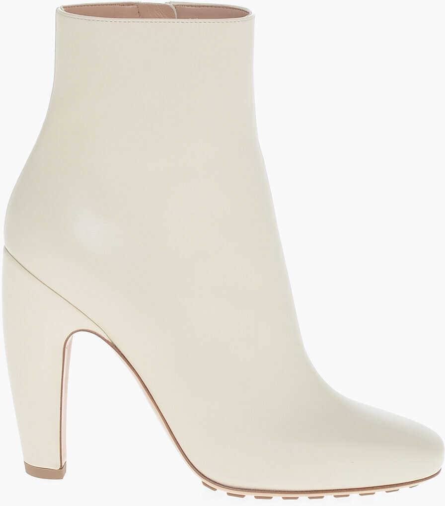 Botine Bottega Veneta Leather Pompei Booties With Inner Zip 11Cm White Femei (BM 17287885) 3