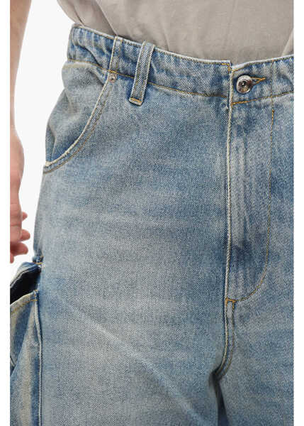 Blugi drepti 1989 STUDIO Acid Wash Effect Baggy Fit Cargo Jeans 25Cm Blue Barbati (BM 17287924) 4