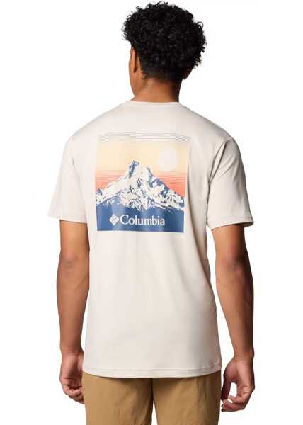 Tricouri Columbia Kwick Hike Back Graphic SS Tee Beige Barbati (BM 17288137) 3