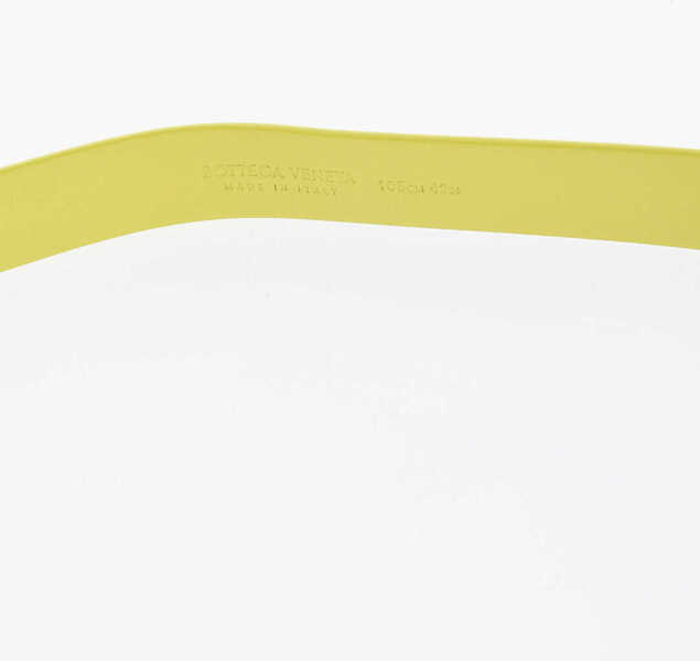 Curele Bottega Veneta Leather Belt With Silver-Tone Triangle Buckle 20Mm Green Barbati (BM 17288194) 3