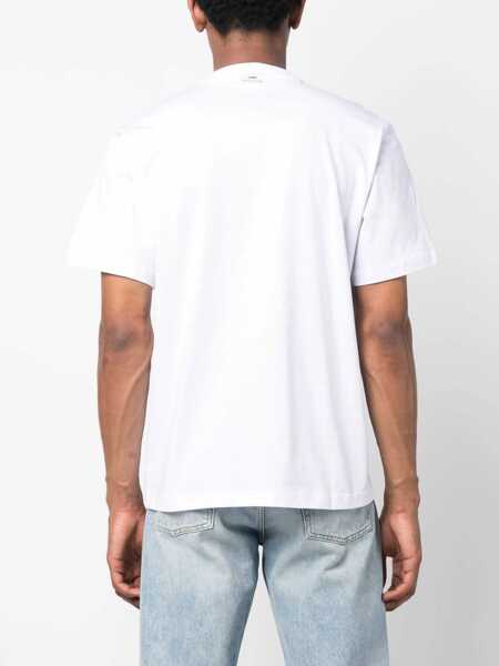 Tricouri SUNNEI Solid Color Head Of Fashion Crew-Neck T-Shirt With Contrasti White Barbati (BM 17288200) 4