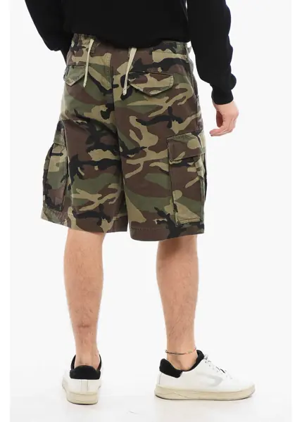 Pantaloni scurti 1989 STUDIO Camouflage Motif Cargo Shorts Green Barbati (BM 17288206) 2