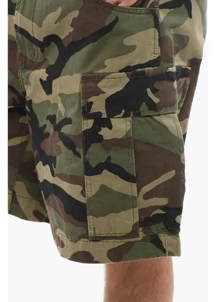 Pantaloni scurti 1989 STUDIO Camouflage Motif Cargo Shorts Green Barbati (BM 17288206) 3