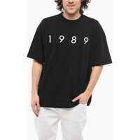 Tricouri Solid Color Crew-Neck T-Shirt With Contrasting Logo Barbati