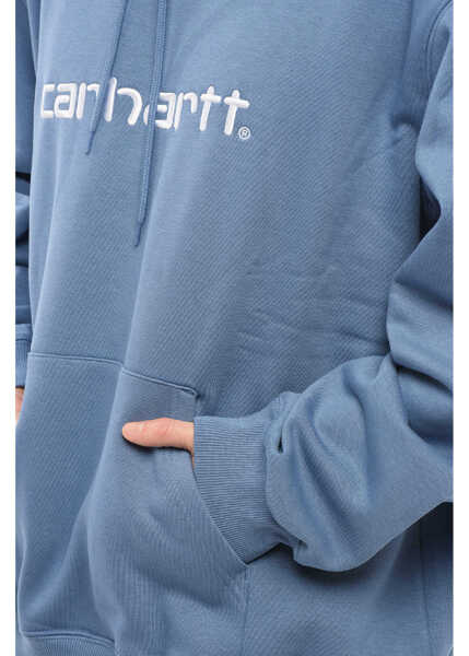 Bluze de trening Carhartt Fleeced Cotton Hoodie With Embroidered Logo Blue Barbati (BM 17288242) 3