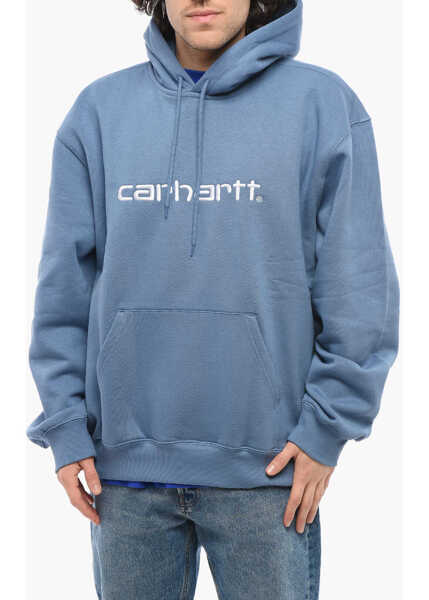 Bluze de trening Carhartt Fleeced Cotton Hoodie With Embroidered Logo Blue Barbati (BM 17288242) 1