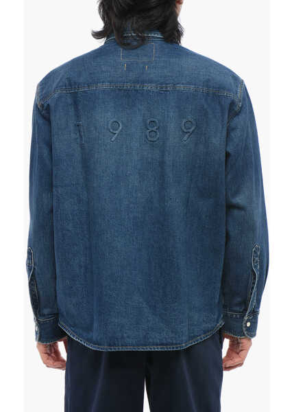 Geci de blugi 1989 STUDIO Denim Overshirt With Double Breast Pocket And Embossed Logo Blue Barbati (BM 17288266) 2